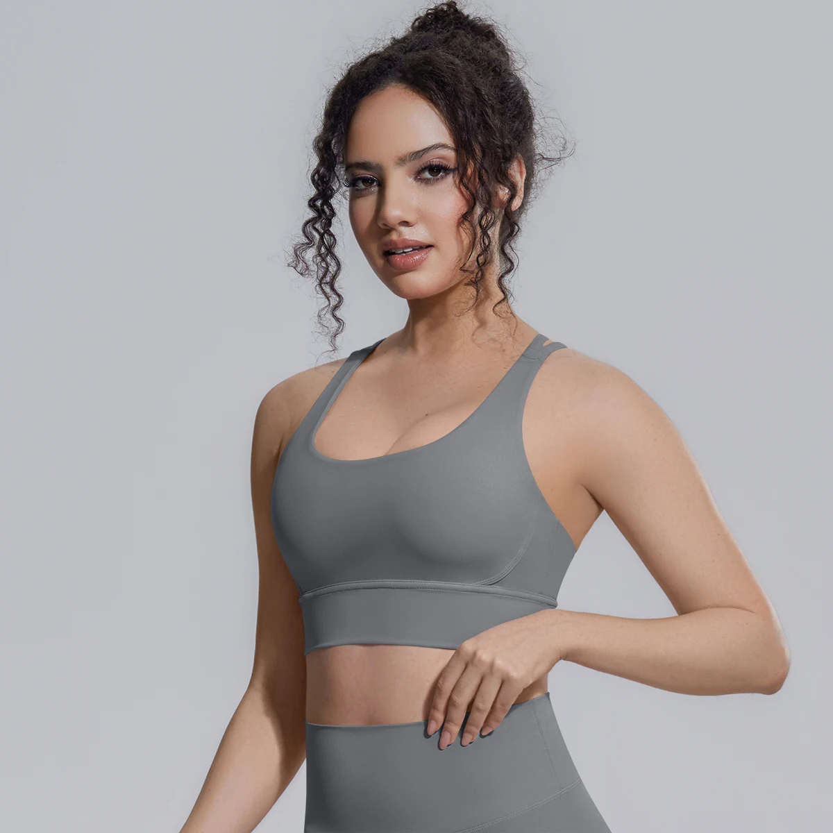 Damen Einfarbiger Schöner Rückenfreier Yoga-BH Yoga-Unterwäsche mit Brustpolster Sommer Fitness Sport Stoßfester Workout-Top Sexy BH – Detail 31