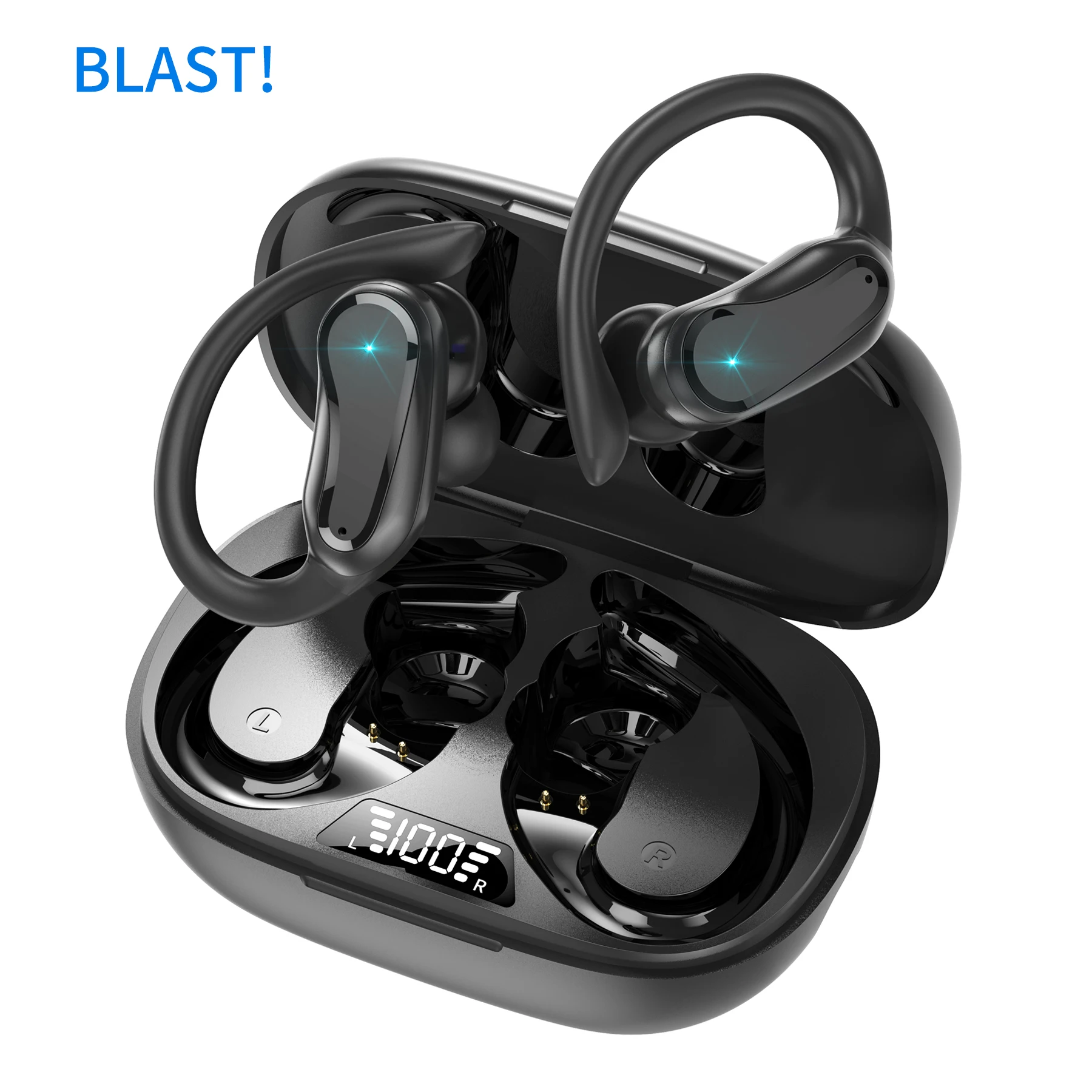 BLAST! i27 LED Dislpaly Binaural TWS Wireless Bluetooth V5.3 Headset IPX7 Waterproof Wireless Earphones With Mic TWS Headphones