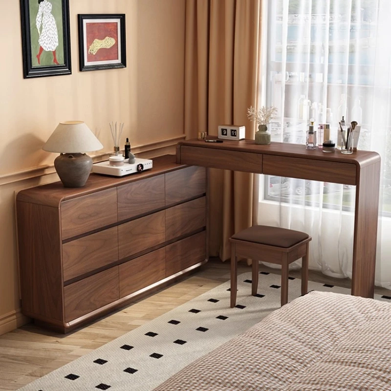 

Living Room Bedroom Vanity Table Wood Shelf Desk Chair Makeup Vanity Table Bedside Vintage Penteadeira Lounge Suite Furniture