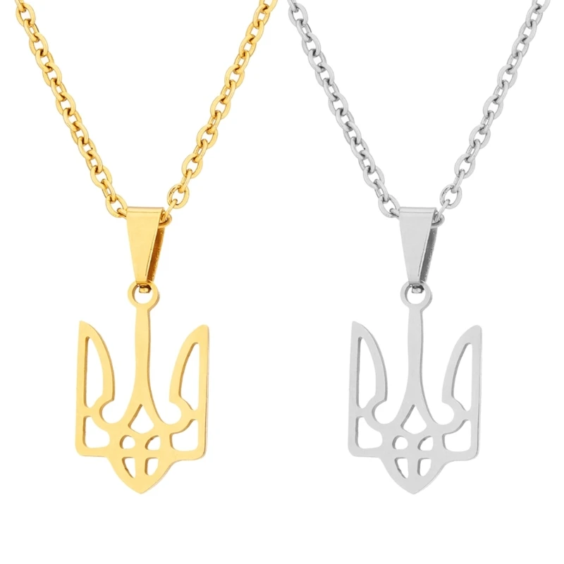 Q0KE Ukraine National Necklace Simple Ukrainian Symbol Necklace