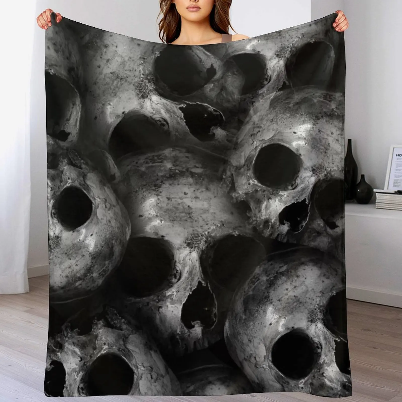 

Dark Skulls Throw Blanket Heavy anime Soft Plush Plaid Bed linens Blankets