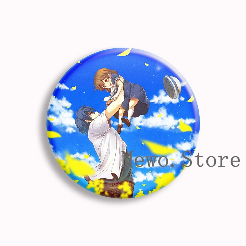 Classic Clannad Anime Soft Button Pin Tomoyo Tomoya Aesthetic Cartoon Brooches Badge Bag Decor Accessories Fans Collect Gifts