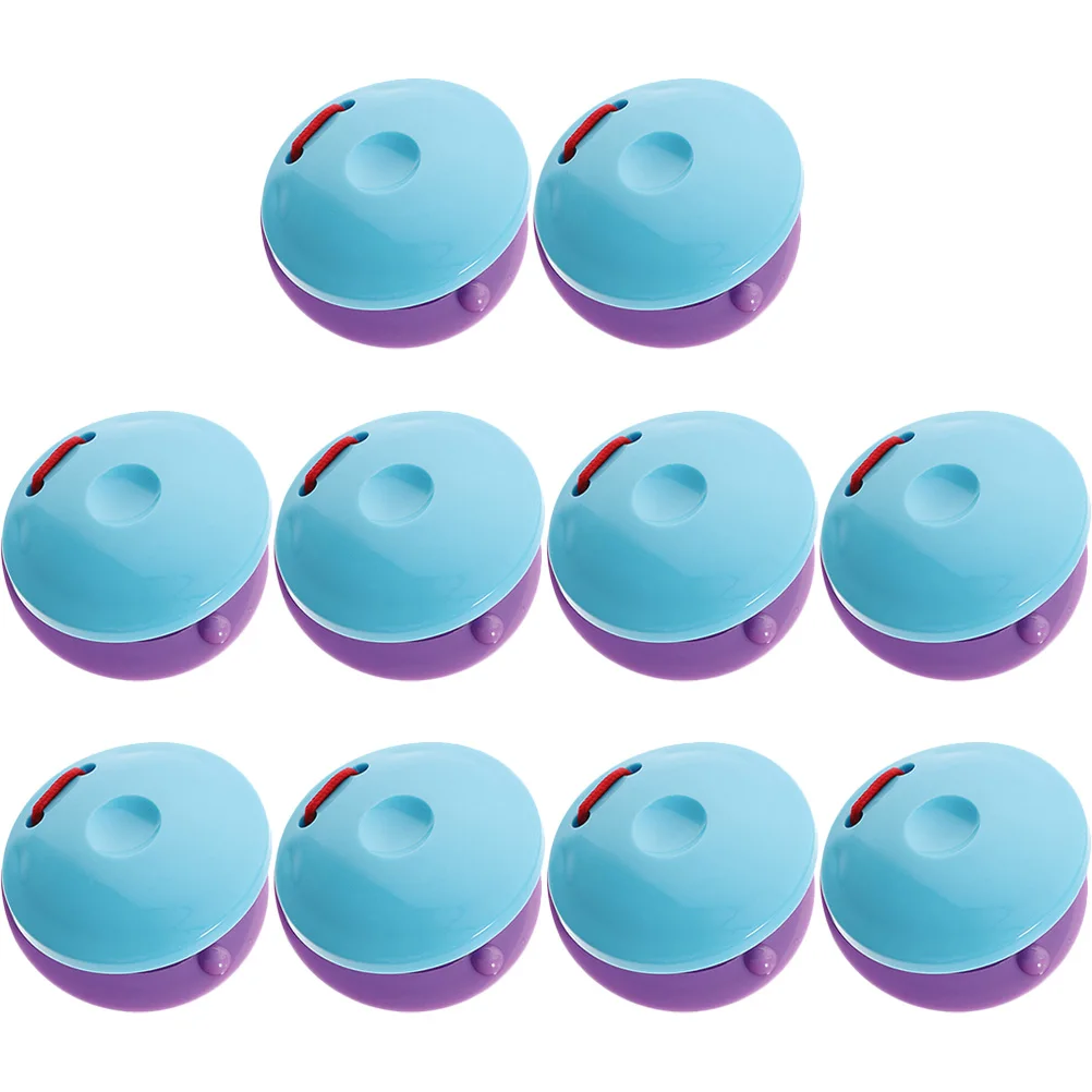 

8 Pieces Plastic Round Dance Board Finger Castanets Musical Instruments for Kids Beginners Color Smooth Surface