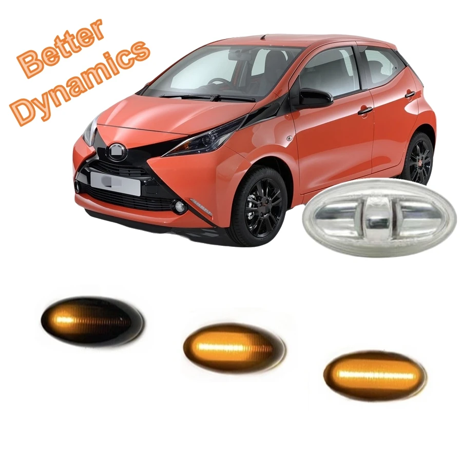 

for Toyota Aygo B40 PAB40 KGB40 2014 2015 2016 2017 2018 Sequential LED Dynamic Indicator Side Marker Turn Light Signal