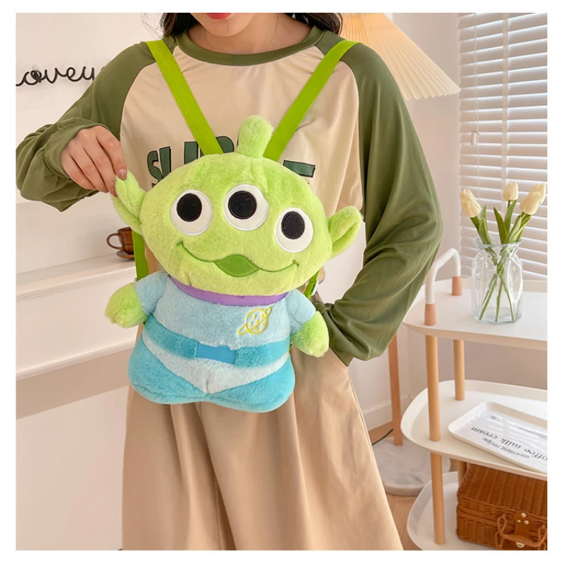 40cmGenuine DisneyThree-eyed Monster Plush School Bag/Backpack Kawaii Soft Cartoon Stuffed Toy Child Kid Kindergarten School Bag