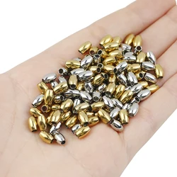 30pcs Stainless Steel Rice Beads For Bracelet And Necklaces Jewelry Making Kit 4x6mm/5x6mm Oval Beads Assortment DIY Accessories