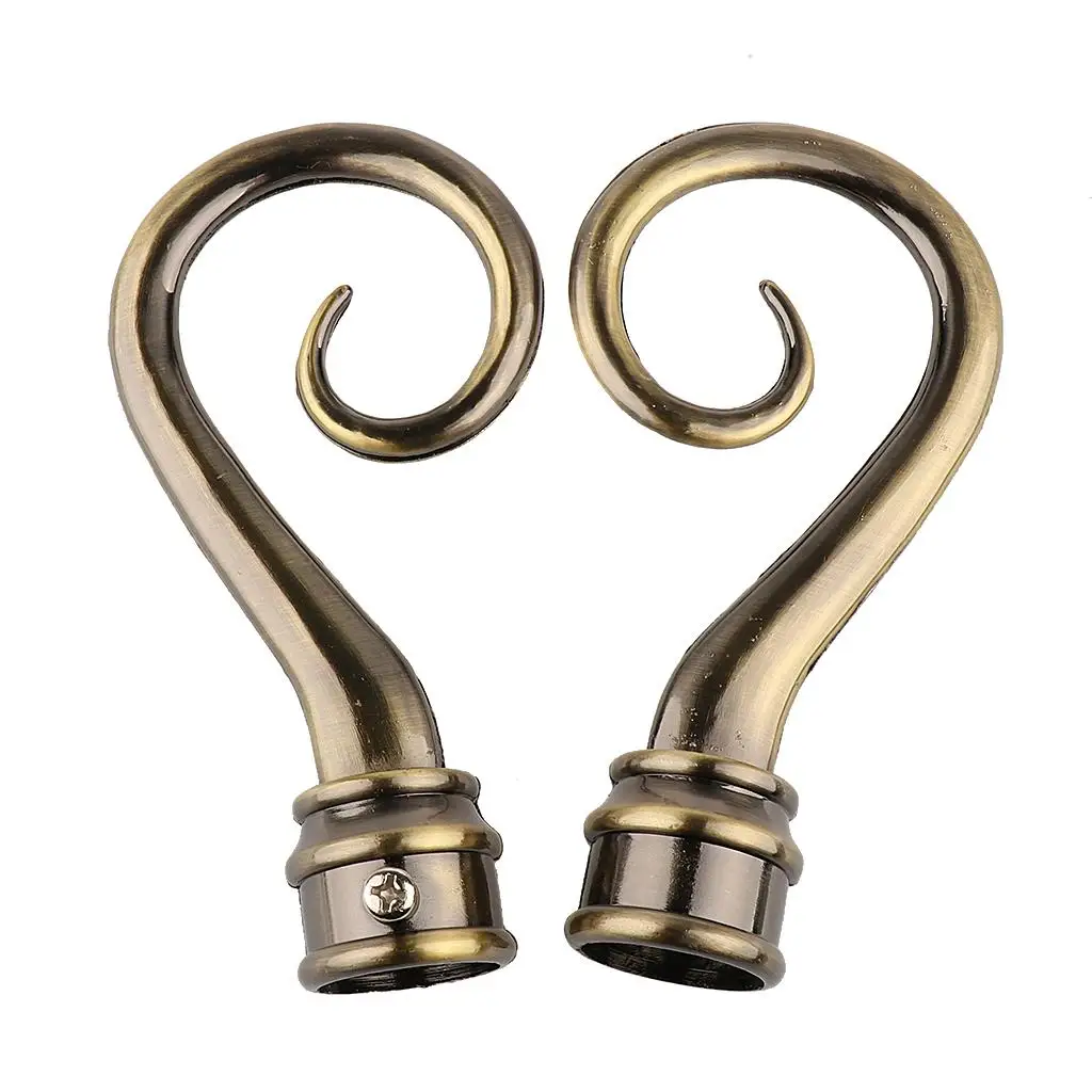 Curtain Pole Iron End Terminal Drape Rods Window Bar for Curtains Rod Holder for Elegant Interiors