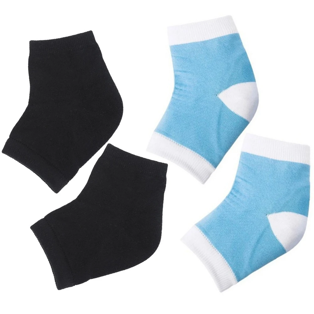 

2 Pairs Gel Heel Socks Comfortable Soft Fit Foot High Quality Elastic Wear Resistance Shock Absorbent Team Sport