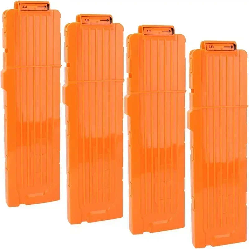 Clips de recharge rapide pour odorNerf Toy, fléchettes à balles molles, 18 fléchettes, orange, 1 pièce, 4 pièces