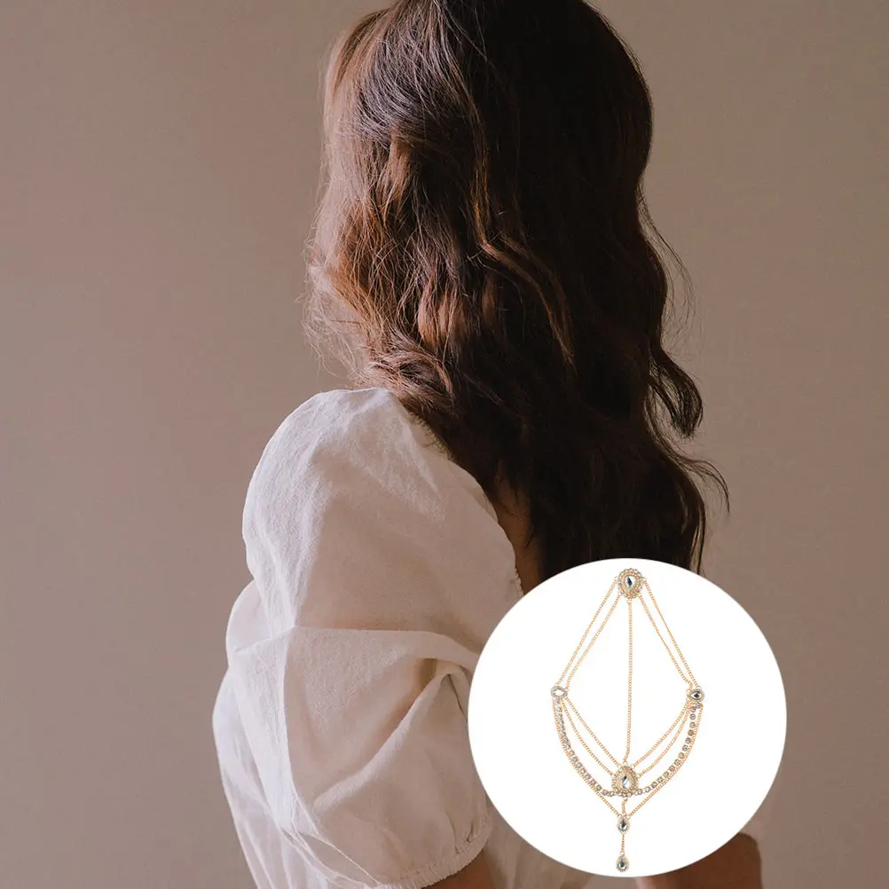 

Rhinestone Hair Barrettes Gem Tassel Headband Woman Headdress Headgear Headpiece Miss