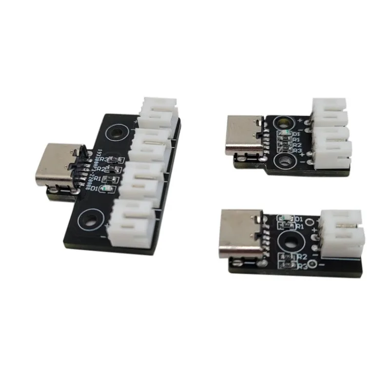 Type-c Port Female Seat To 2pin, One Drag One Drag Two Drag Four Adapter Board Type-c with Indicator Light Power Supply