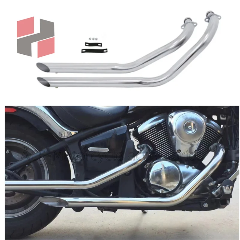 For Kawasaki Vulcan 900 S EN900 VN900 S900 All Years Motorcycle Exhaust Pipe Aerofluxus Vent Pipe With Muffler Silencer Baffles