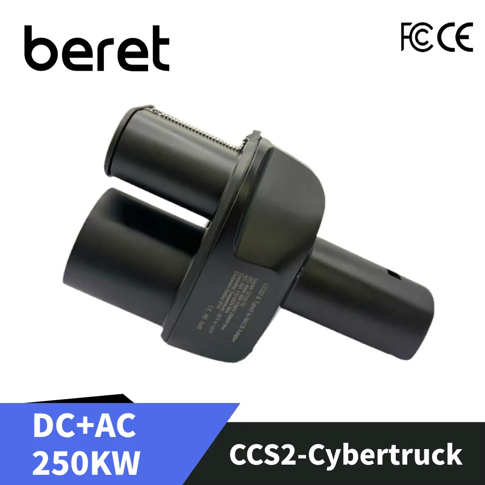 Beret for Tesla Cybertruck CCS2 to NACS EV Adapter 250KW DC 8KW AC Fit Model 3/X/Y CCS2 Combo Adaptor Support CCS2 Type2