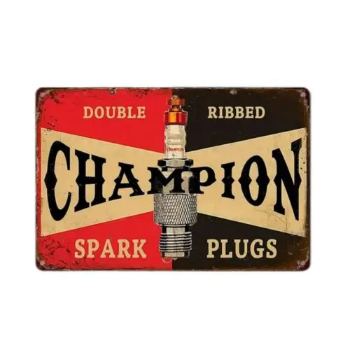 Zündkerzen Vintage Metall-Wandkunst Retro-Schild Männerhöhle-Dekoration