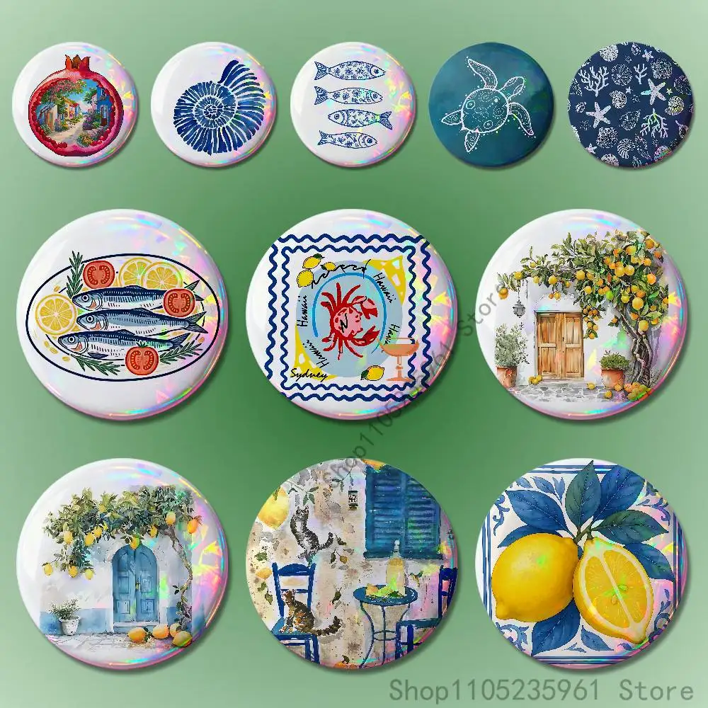 

Cute Mediterranean 32mm 58mm 75mm 44mm 25mm Anime Badges Brooches DIY Pins Decorations Birthday Valentine Gifts