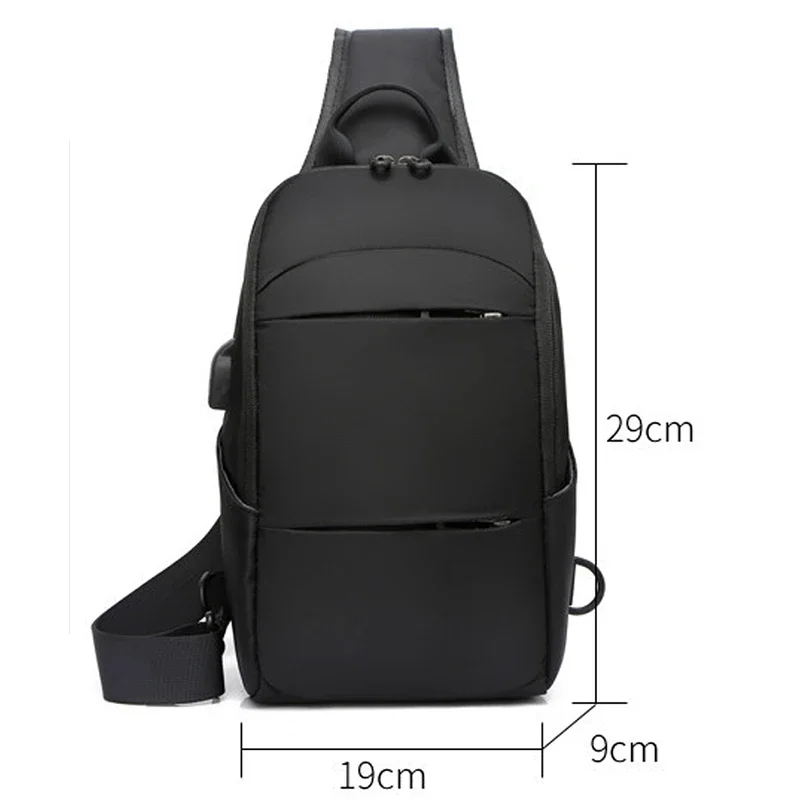 2024 Nylon Men\'s Waterproof USB Multifunction Crossbody Bag Shoulder Bags Travel Pack Messenger Chest Bag Short Trip for Male