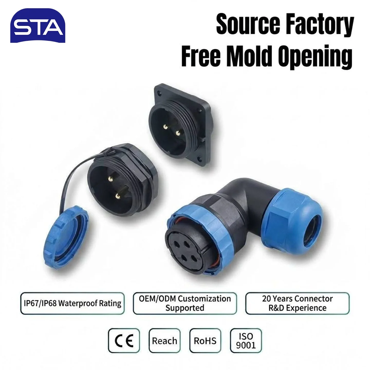 SP28 Plastic Cable Connector Straight/Angled Male Female IP68 Aviation Plug Socket 2/3/4/5/6/7/9/10/12/14/16/19/24/26 Pin
