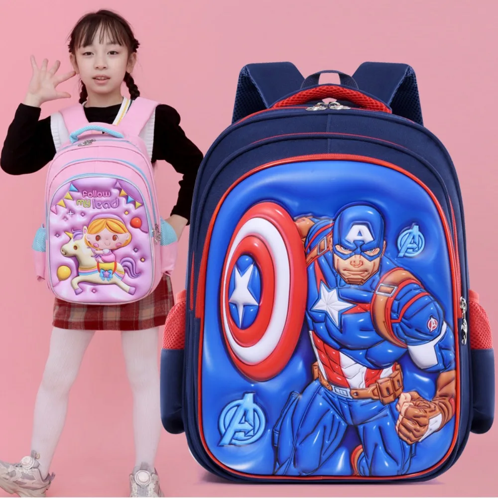 Children\'s Backpack 3D Solid Shell Cartoon Bag Boys and Girls Reduce Burden Backpack for Primary School Students in Grades 1-5