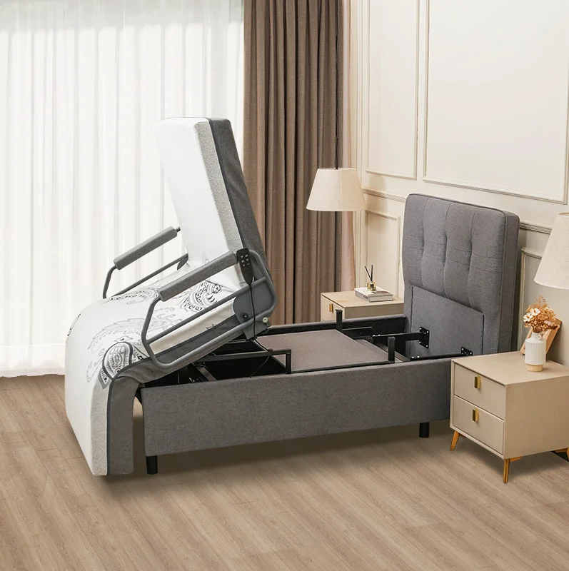Wired control ergonomic design queen single assisted standing bed frame