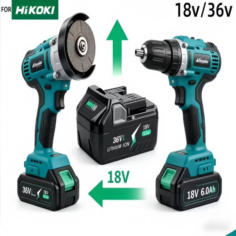 

Dual Voltage 18V/36V 6.0Ah Li-ion Battery, High Performance Rechargeable Cell for Hitachi Hikoki Metabo HPT BSL Series