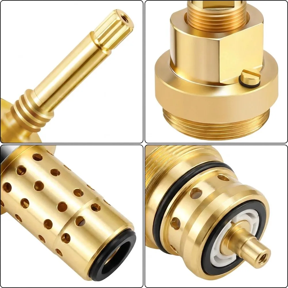 Brass Tub Shower Valve Rebuild Kit for Temptrol Compatibility Includes TA 10 Spindle TA 4 Hot Cold Seats T 12A Cap and Seals