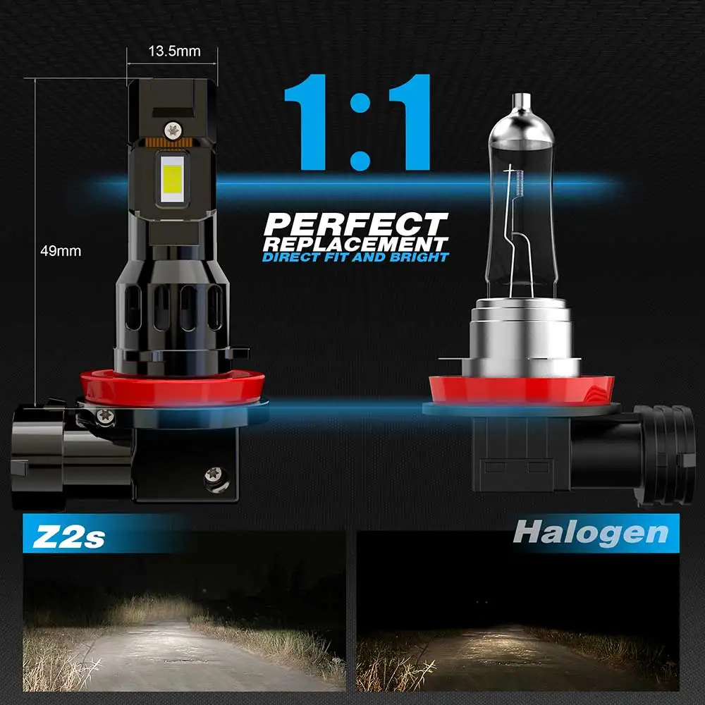 Pair H1 / H4 / H7 / H11 / 9005 / 9006 2PCS LED Car Headlight Fog Light Conversion Kit Integrated Plug-and-Play 6000K White