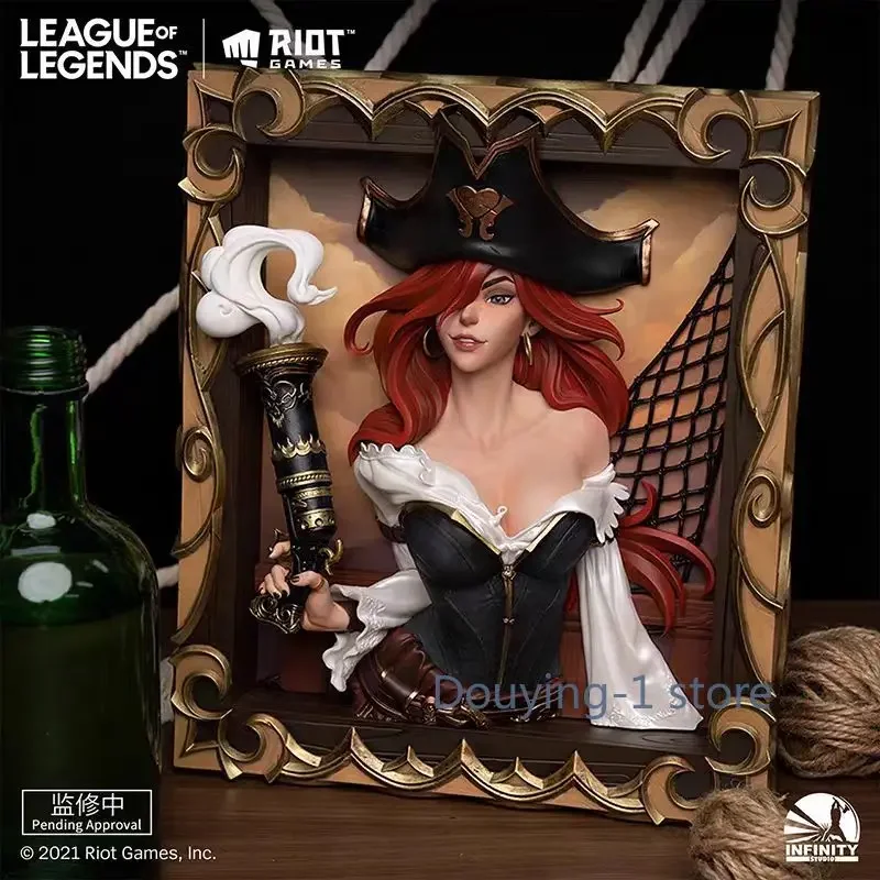 متوفر في المخزون League of Legends LOL إصدار محدود Miss Fortune، إطار صورة Gunner ثلاثي الأبعاد