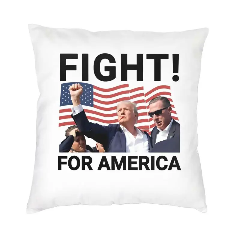 Custom Trump 2024 Pillow Case 40x40cm Living Room Decoration Cute America USA Flag Chair Cushion Square Pillowcase