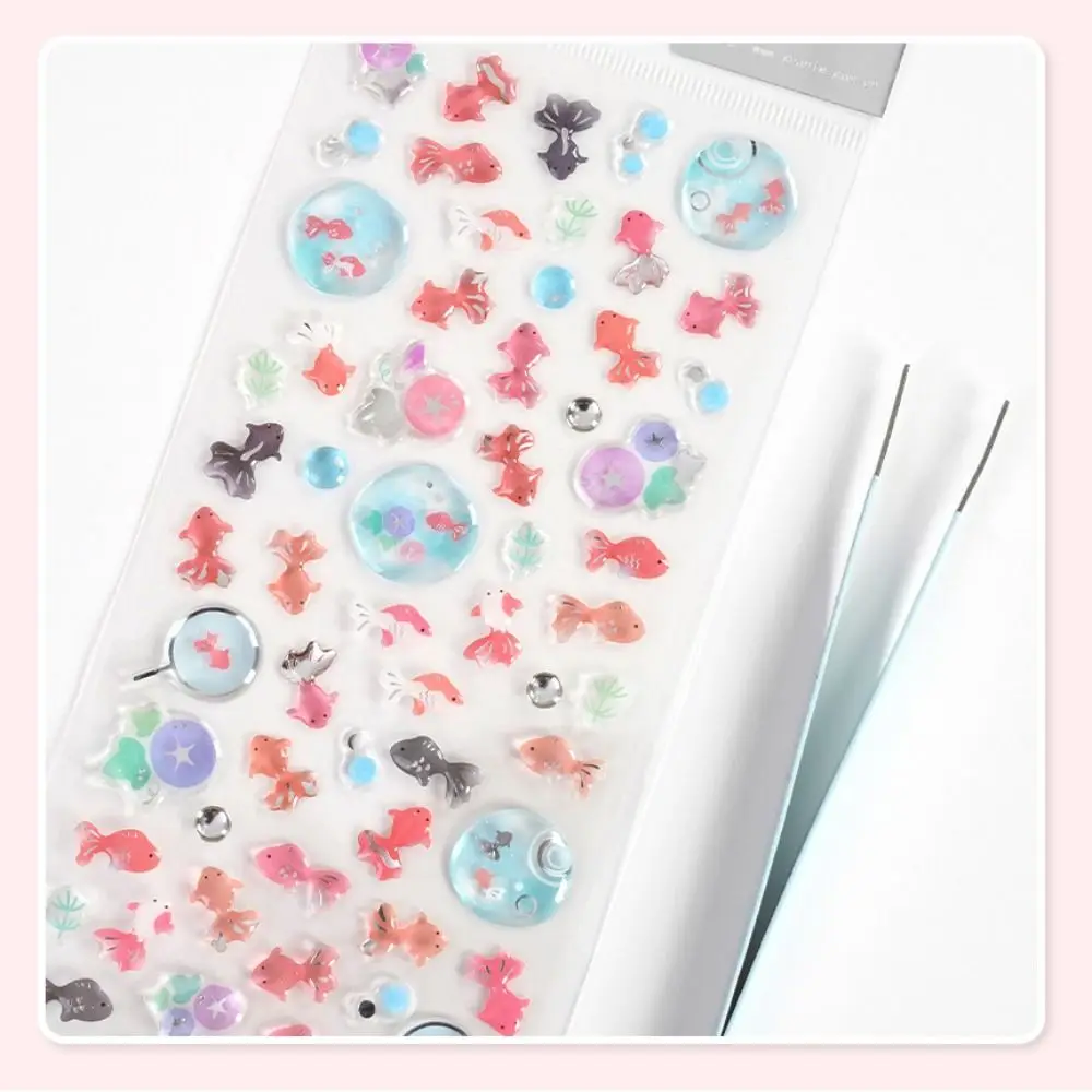 Durable Goldfish Crystal Glue Sticker DIY Cartoon Phone Case Sticker Graffiti Toy