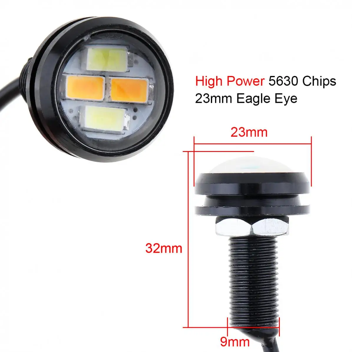 

10pcs 23mm 5630 Auto Car External Lights Source LED DRL Eagle Eye Daytime Running Warning Turning Signal Fog Brake Lights