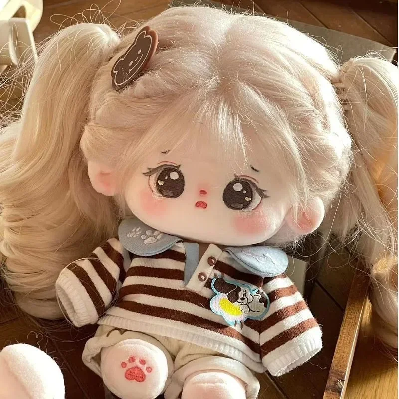 

No Attributes 20cm Cute Doll Twins MIA / MIO Fried Hair with Skeleton Kawaii Cotton Doll Toy Cosplay Cute Gift