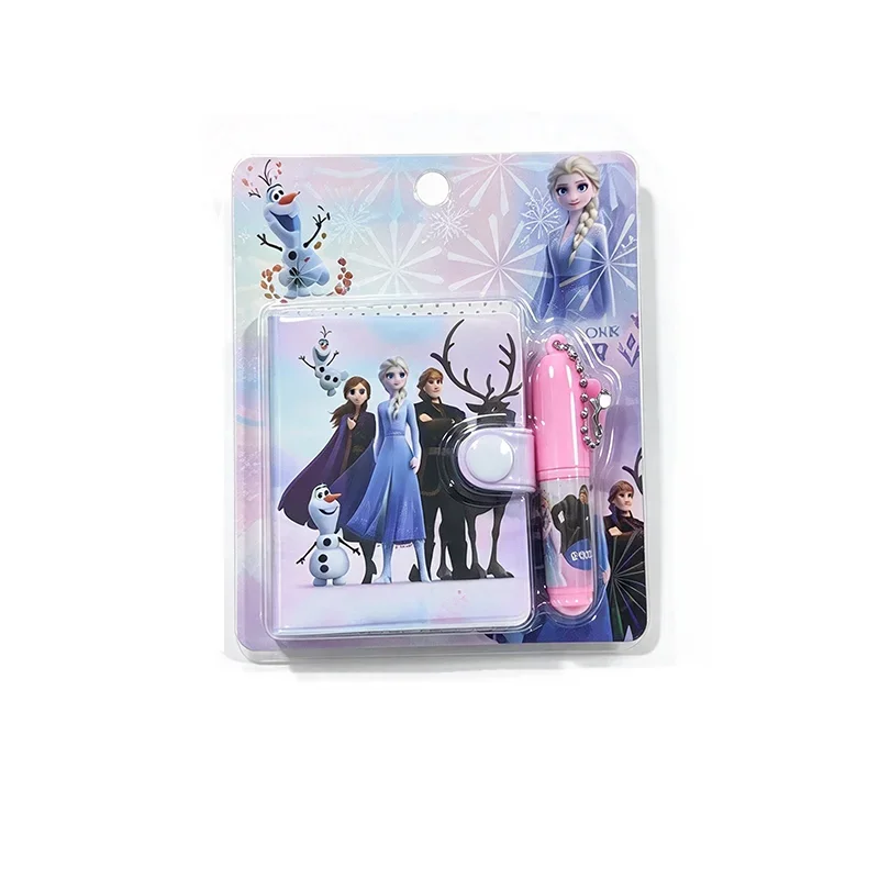 Disney Frozen notebook, stationery set, portable mini size, sticky notes, with pen, study reward, pocket notebook， for writings
