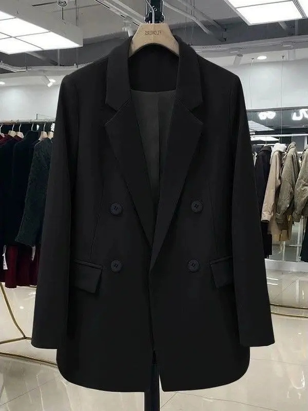 

plus Size 300 Pou Bla Long Sve Spring Suit Jaet Women's Sle Slimming Outerwear Korean Version Casual ket Design