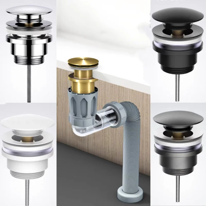 Universal Flexible Sink Drain Pipe Set Retractable Deodorant Drainage Tube Basin Installation Brass Drain Bathroom Accessories