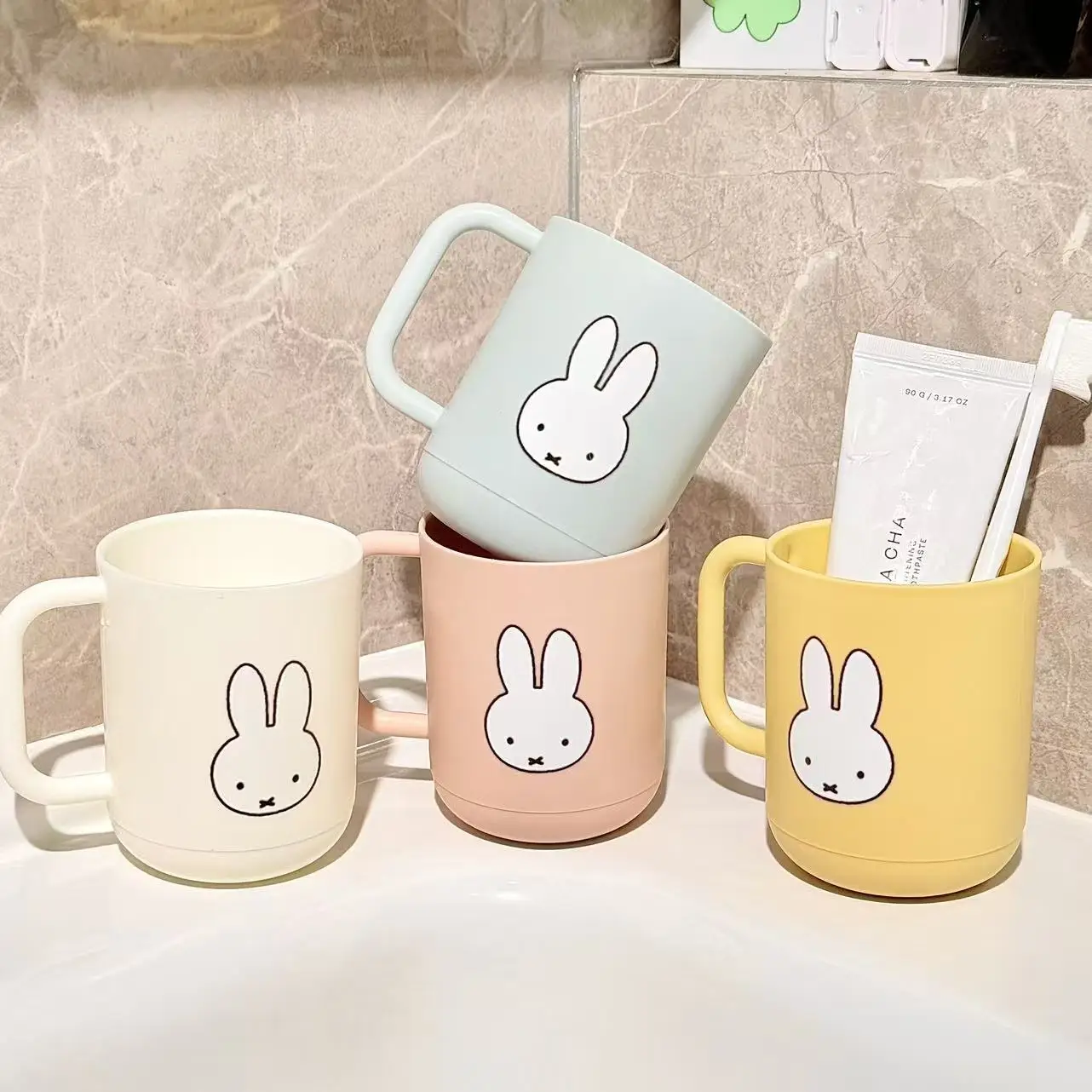 Cartoon Miffy Rabbit Multifunctional Rinse Cup Ins Style High Appearance Toothbrush Holder Simple Home Dormitory Couple Wash Cup