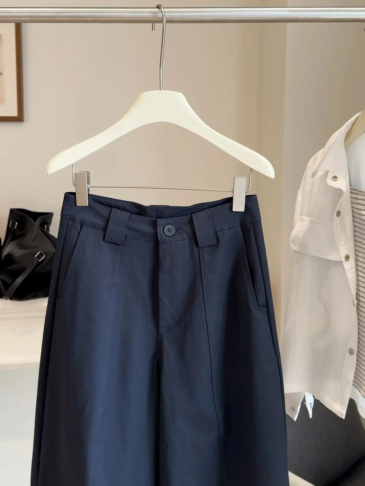 2025 جديد قيعان بنطال ذو قصة أرجل واسعة للنساء Pantalon فام عالية الخصر فضفاض بناطيل كاجوال خمر الكورية Pantalones De Mujer #6