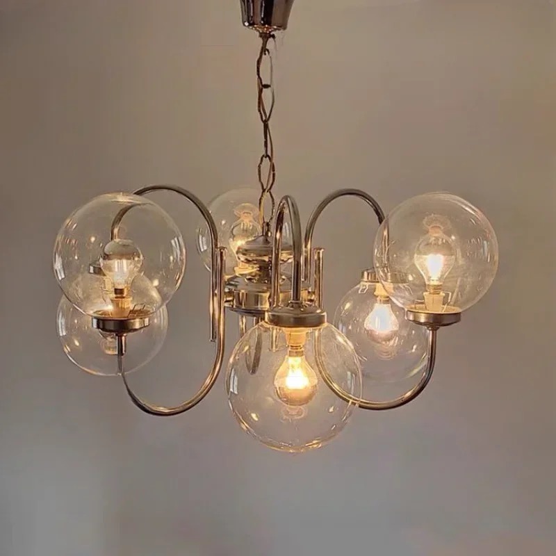 

GHEUVNJ Italian medieval space chandelier living room minimalist modern bedroom style glass lighting fixtures