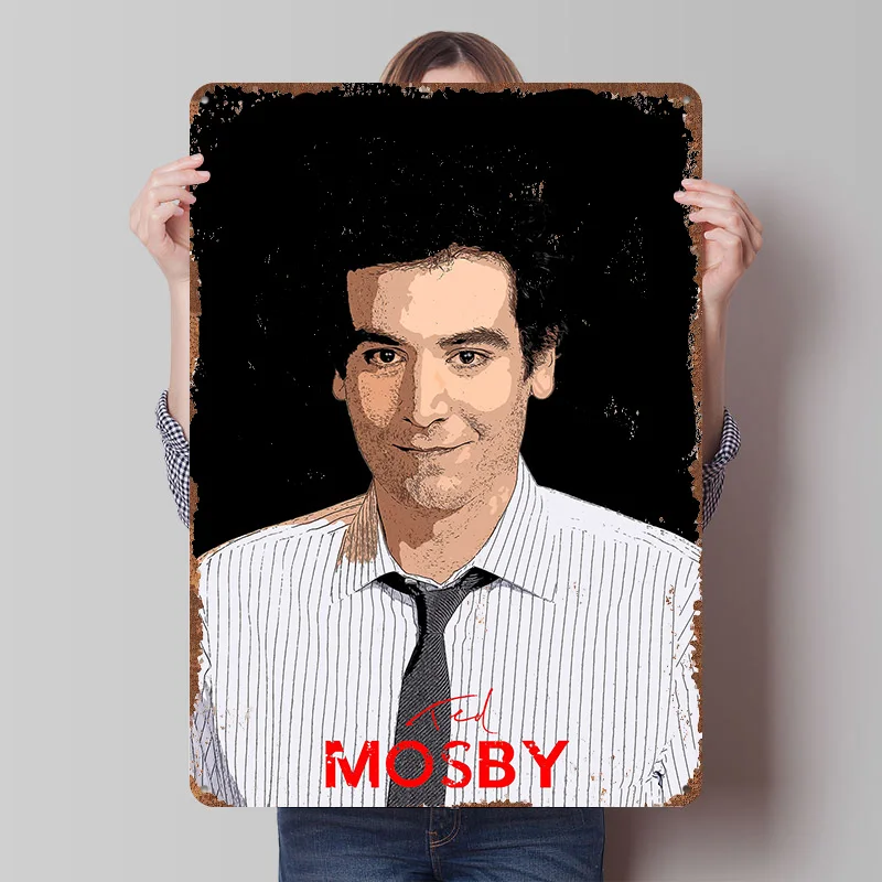 Póster de Metal Personalizado de Ted Mosby, Arte Retro para Pared, Letreros Metálicos Vintage para Habitación, Letrero Personalizado, Accesorios de Bar, Decoración Estética