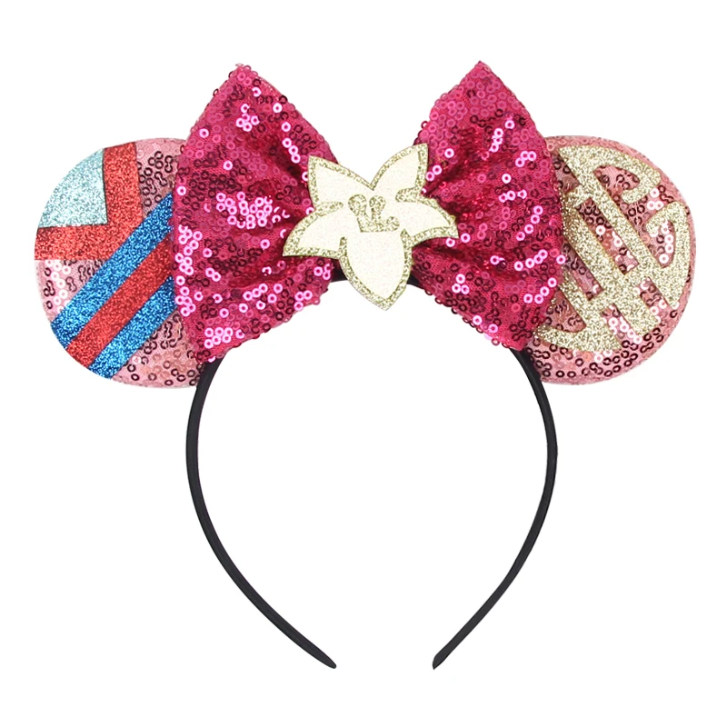 Niedliches Mulan-Haarband Mädchen Cartoon Anime Kleidung Ohren-Stirnband Kinder Magnolienblüten Pailletten Schleife Haaraccessoires Damen Karneval – Detail 6