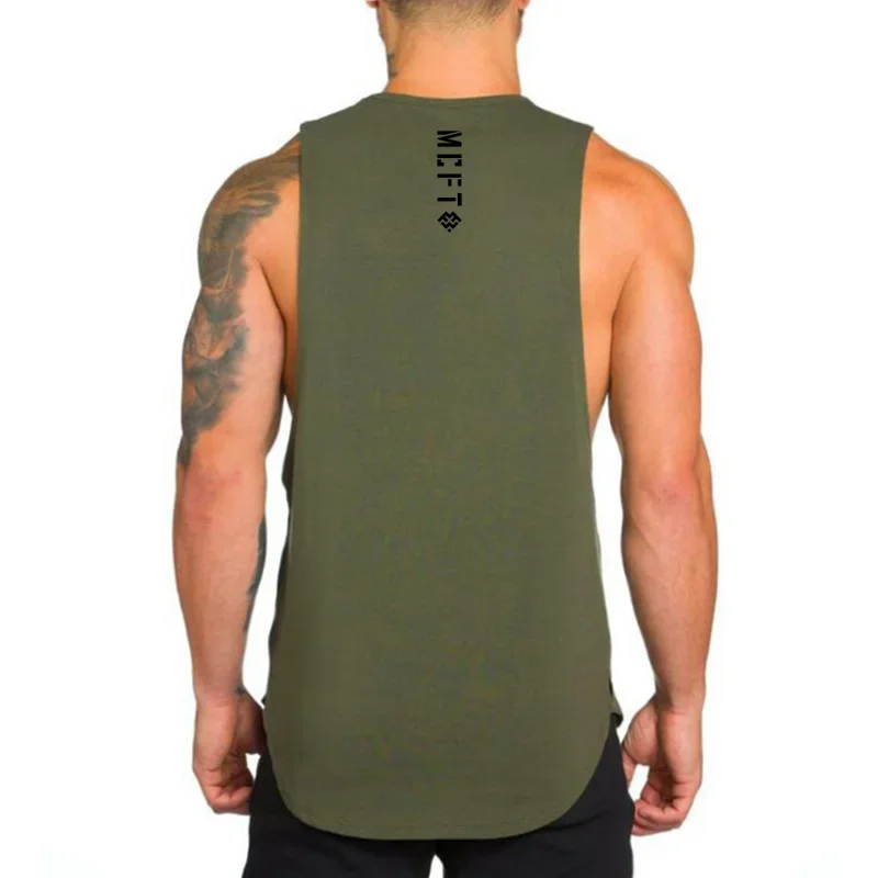 Summer Gym Clothing Fitness Stringer Tank Top Men Bodybuilding Muscle Vest Workout Sleeveless T-shirt