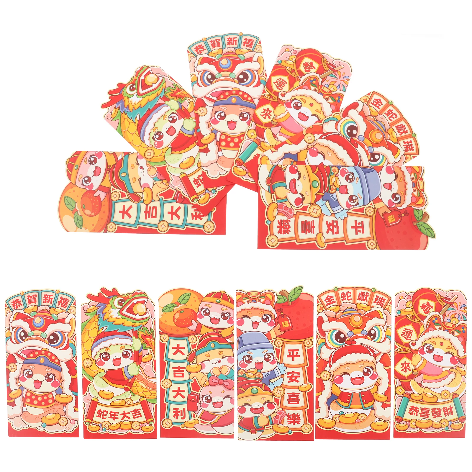 

12 Pcs Red Envelope Bag Chinese New Years Cards Coin Envelopes Cash Three-dimensional Paper for Money