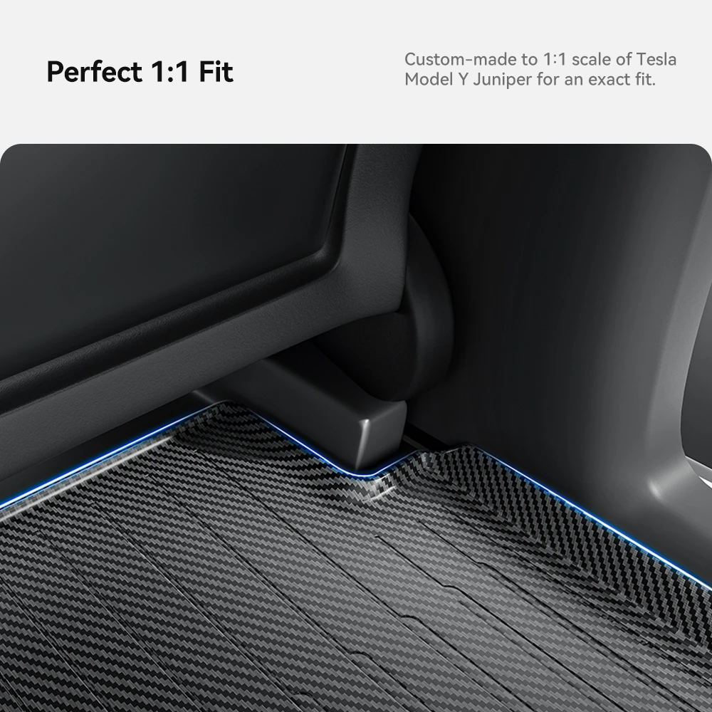 YZ Do Nowego Tesla Model Y Juniper 2025 Dywaniki Samochodowe TPE Włókno Węglowe Wszystkie Pogody Maty do Bagażnika Wykładziny Podłogowe Maty na Oparcie Akcesoria