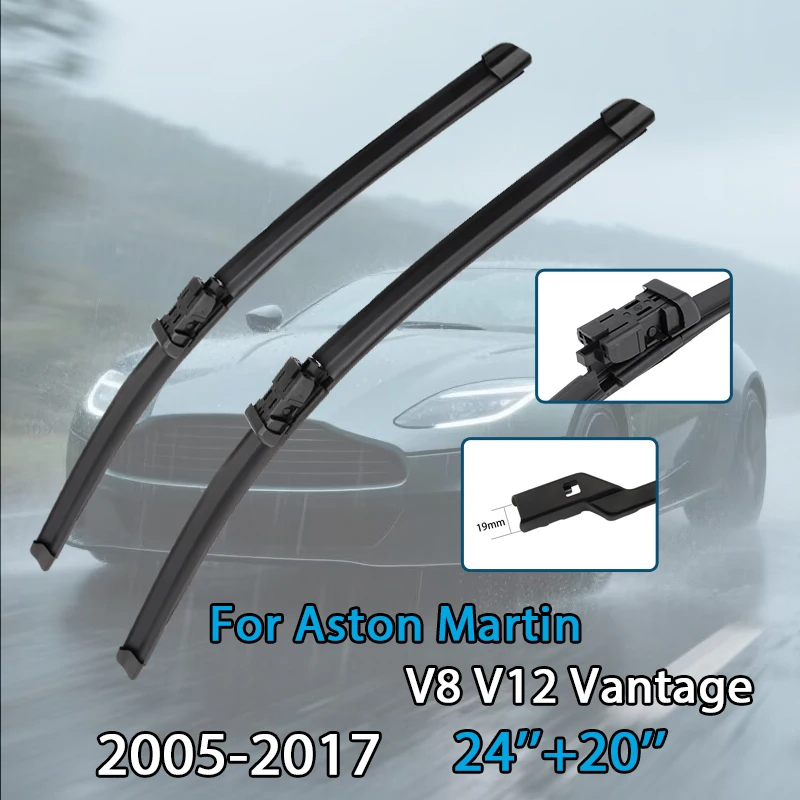 Auto Wischer Klinge Für Aston Martin V8 V12 Vantage 2005-2017 24'' + 20'' Windschutzscheibe Gummi Refill frontscheibe Wischer Auto Zubehör