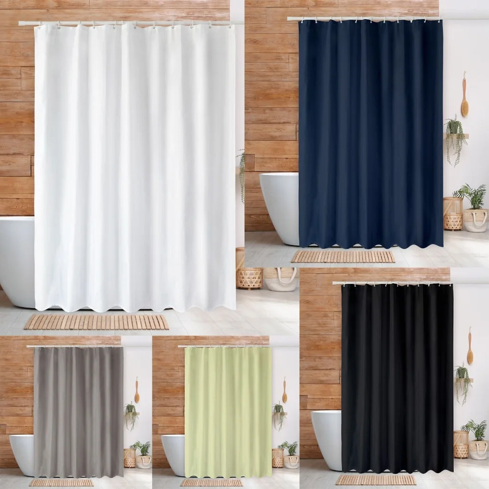 Shower Mould Proof Mildew Resistant Bathroom Polyester Fabric Curtain