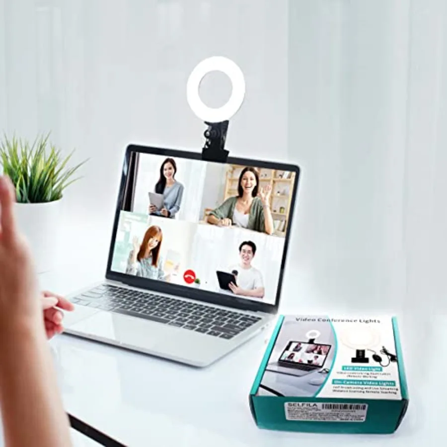 Ring Light 5 Inch USB Portable, 3200K-6500K Dimmable LED Clip on for Laptop Computer Monitor Phone, Content Creator Makeup Conf