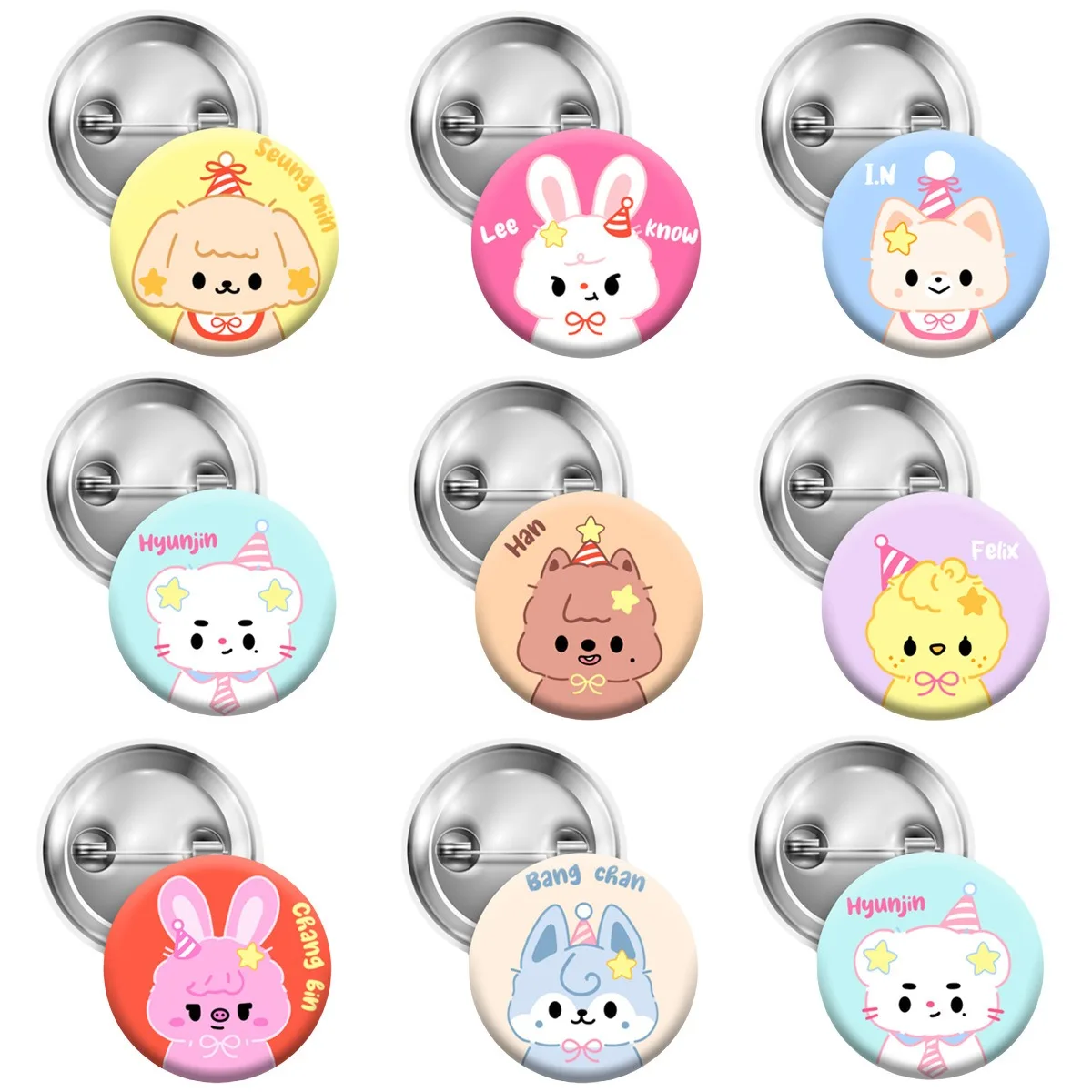 Distintivo periférico de desenho animado STRAY KIDS SKZOO, emblema Makou, folheto, barra BbokAri, bolsa e acessórios de decoração de roupas