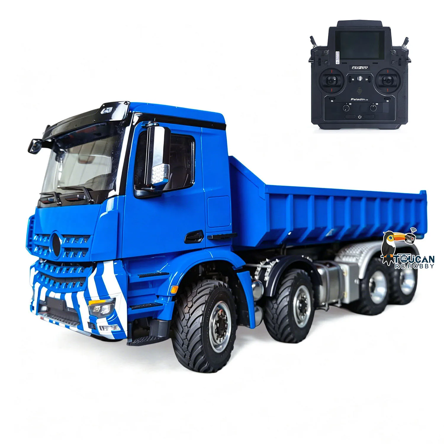 8*8 1/14 RC Hydraulic Roll On Off Dumper 3 Valves Remote Control Cars Full Tipper 3Speed Gearbox Light Sound System Vehicle Toy