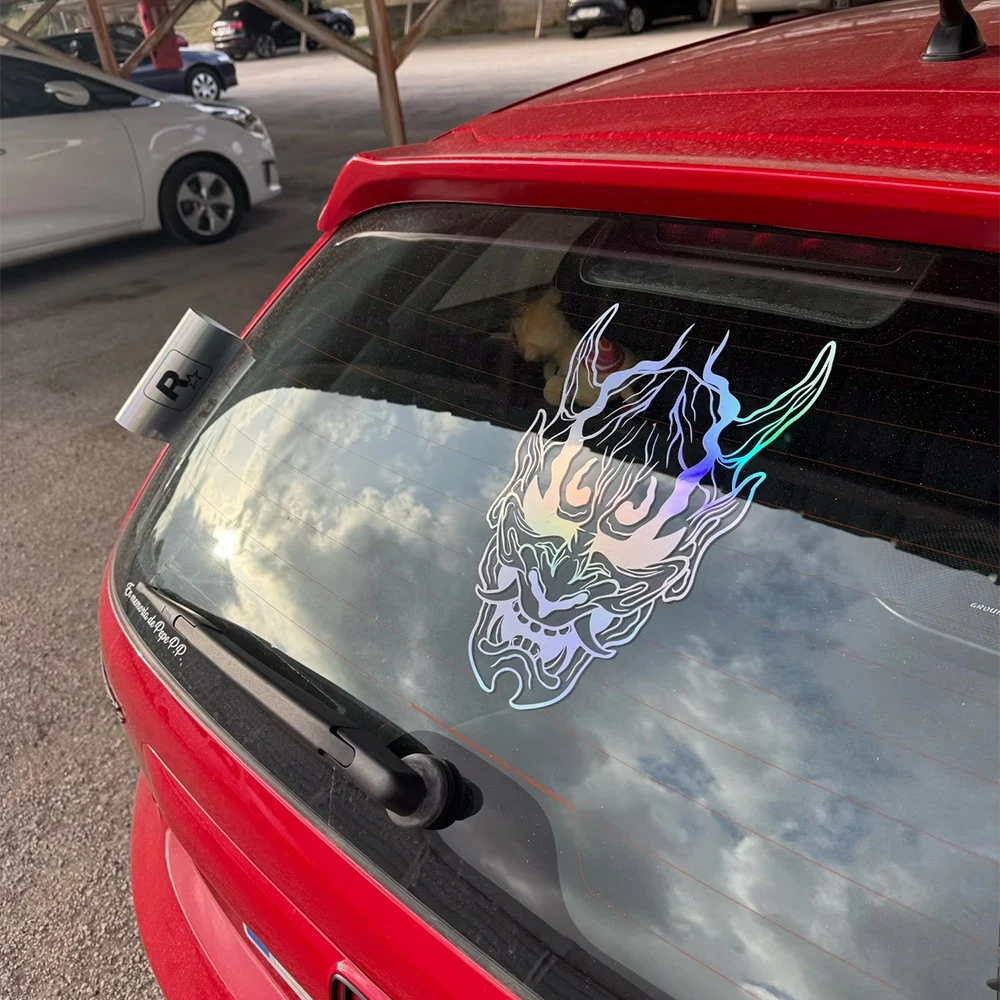 

Die Cut Devil Car Decals and Stickers Auto Motorcycle Window Door Hood Decor Japanese Demon Decoration Accessories