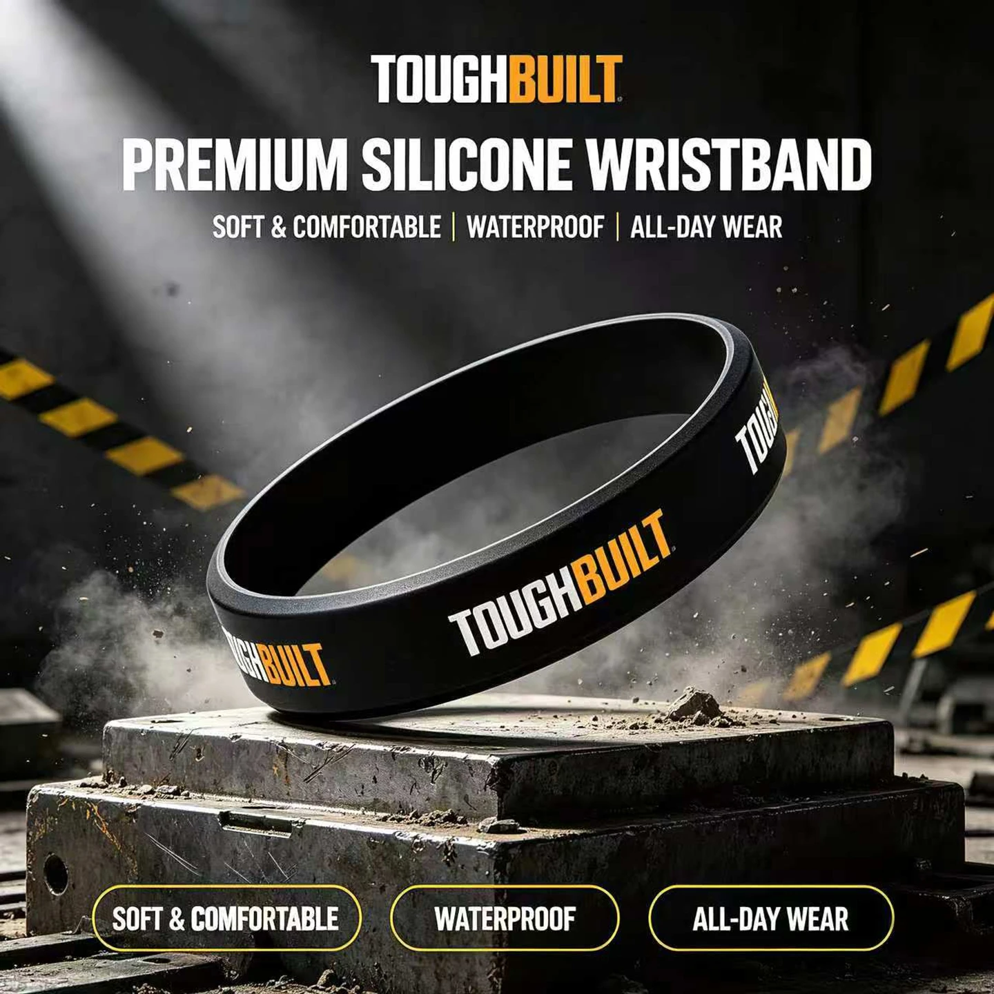 TOUGHBUILT Tool Decor Couple Basketball Sports Wristband Fitness Rubber Bracelet