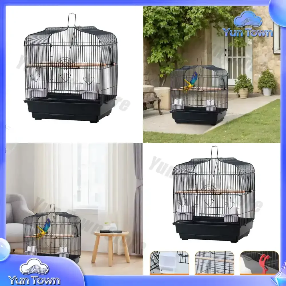 Travel Bird Cage Portable Birdcage with Handle and Perches for Small Parrots Canaries Cockatiels Lovebirds Finches Budgies